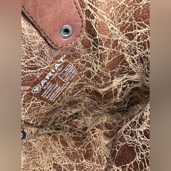 Ariat Distressed Brown Leather Boots with Studded detail Size 7 - Picture 4 of 9